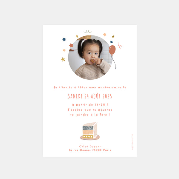 Invitation anniversaire cake
