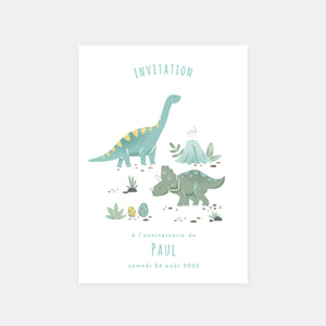 Invitation anniversaire dinosaures