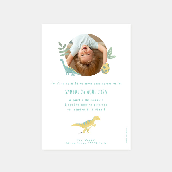 Invitation anniversaire dinosaures