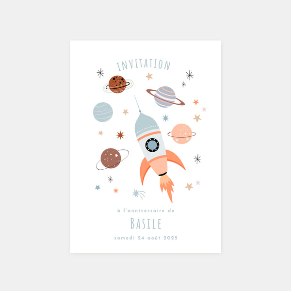 Space birthday invitation