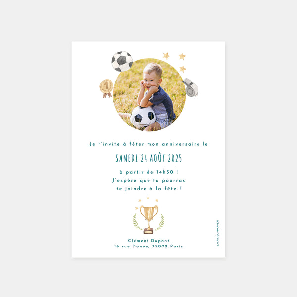 Football birthday invitation