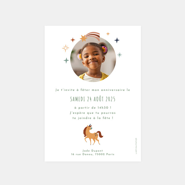 Unicorn birthday invitation