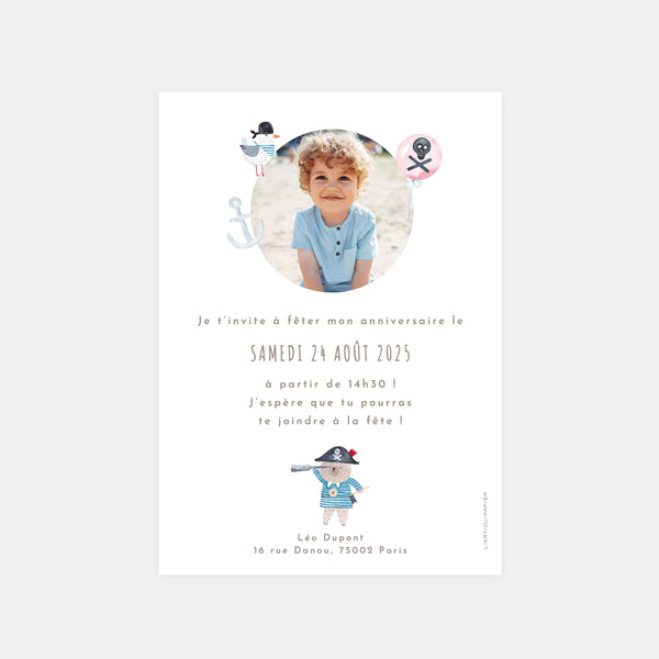 Invitation anniversaire pirate