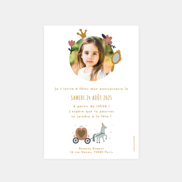 Princess birthday invitation