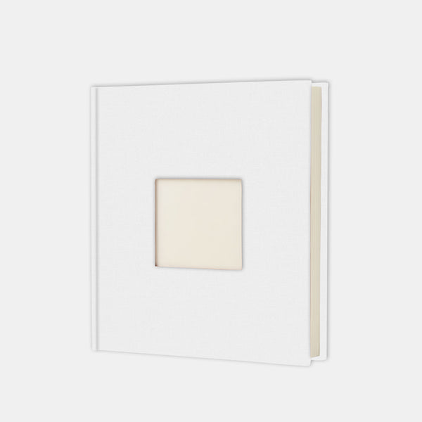 Fotoalbum, 30 x 30 cm, cremefarbene Leinwand, cremefarbene Innenseite
