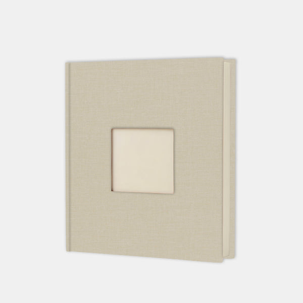 Fotoalbum 30x30 sandfarbenes Canvas mit cremefarbener Innenseite