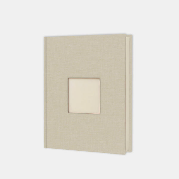 Fotoalbum 30x24 Sand Canvas cremefarbene Innenseite
