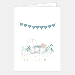 Large Congratulations card - Boy's cradle