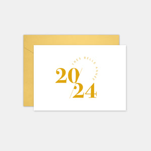 Carte de vœux carrée joyeux anniversaire gold – Seven Paper