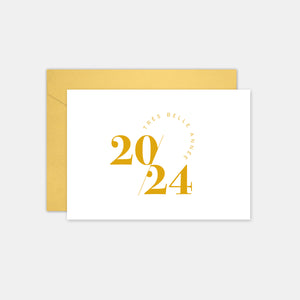 Personalized contemporary gold greeting card