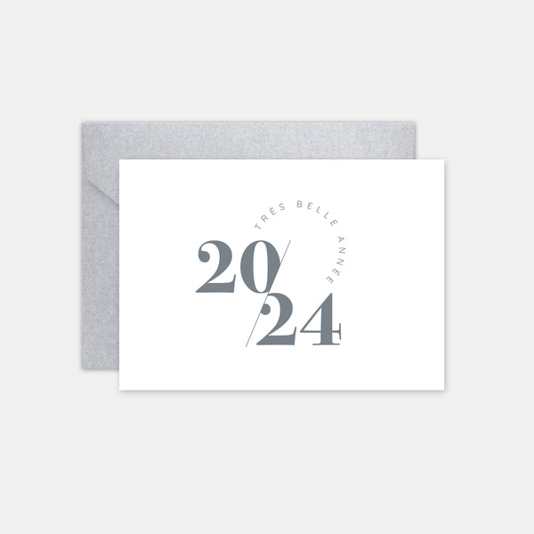 Personalized contemporary silver greeting card
