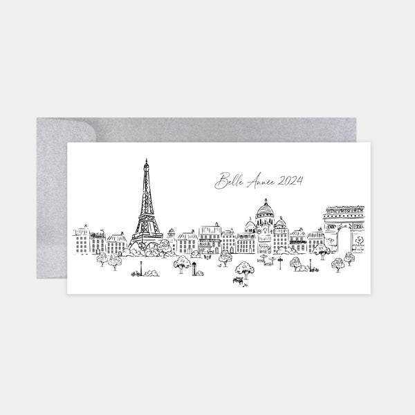 Personalized Paris silver greeting card