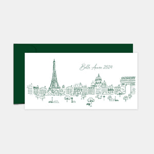 Carte de voeux paris vert cactus