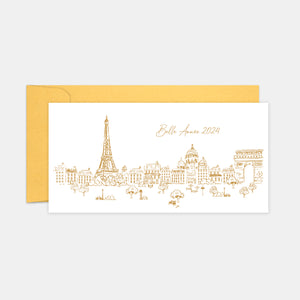 Carte de voeux personnalisée Paris or