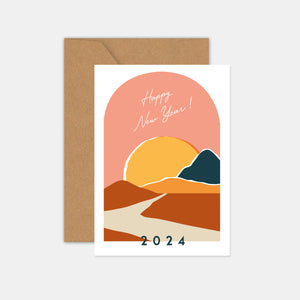 Personalized sunset greeting card