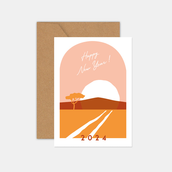 Personalized sunset greeting card