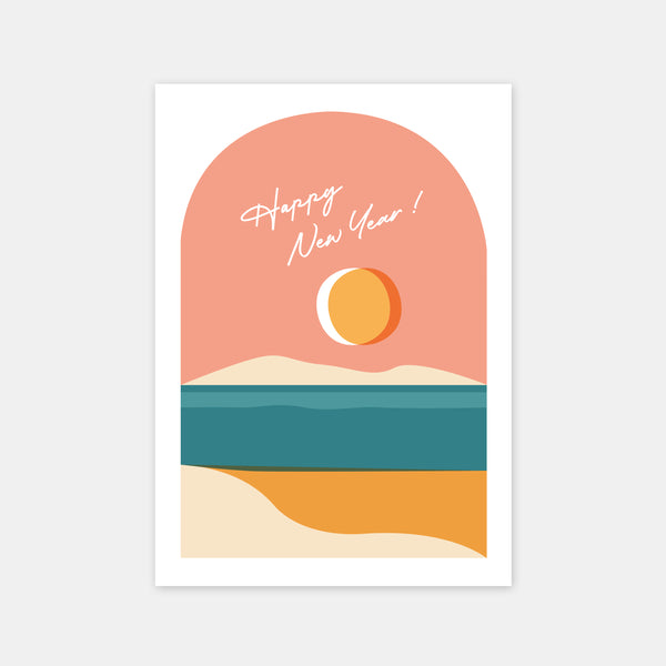 Carte de voeux personnalisée coucher de soleil