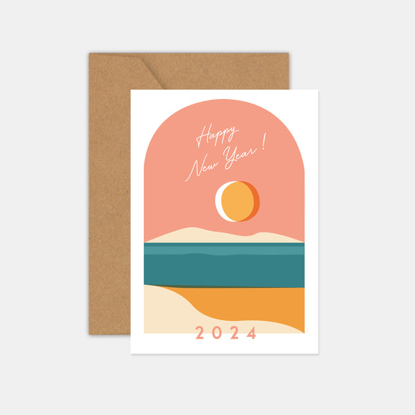 Personalized sunset greeting card