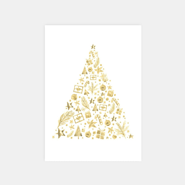 Personalized golden tree greeting card