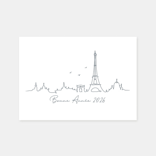 Carte de voeux Paris line argent