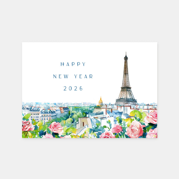 Carte de voeux personnalisée Paris fleuri