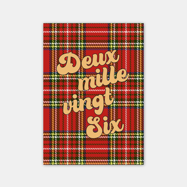 Carte de voeux Tartan rouge