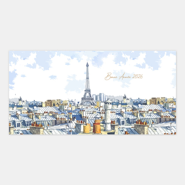 Carte de voeux personnalisée toits de Paris