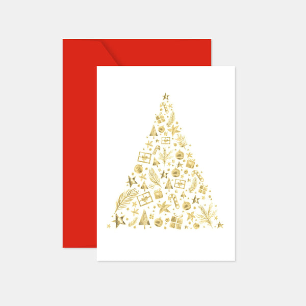 Personalized golden tree greeting card