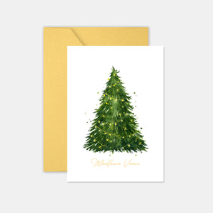 Carte de voeux personnalisée sapin scintillant