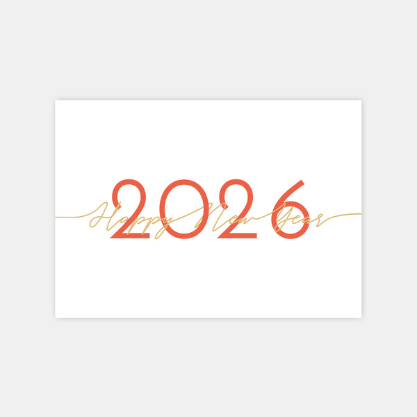 Happy new year calligraphy personalized greeting card