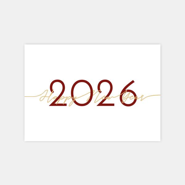 Happy new year calligraphy personalized greeting card