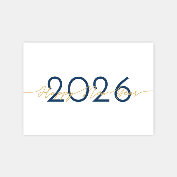 Happy new year calligraphy personalized greeting card