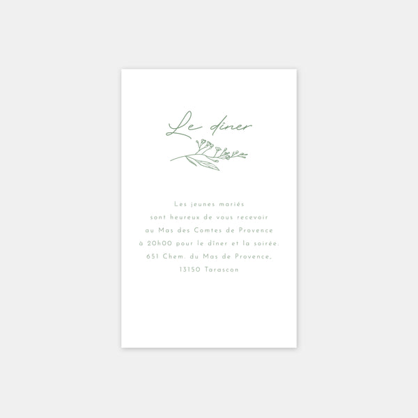 Carton invitation de mariage champêtre classique