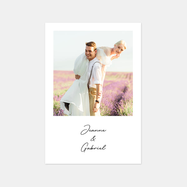 Lavender sprig wedding thank you card