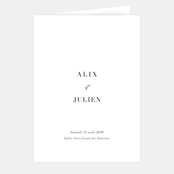 Discreet modern wedding booklet