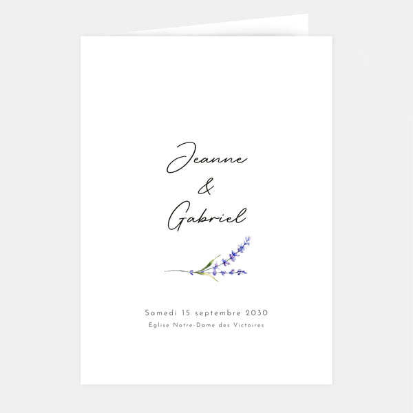 Couverture de livret de mariage brin de lavande