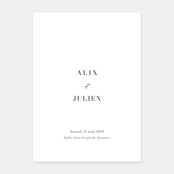 Discreet modern wedding booklet