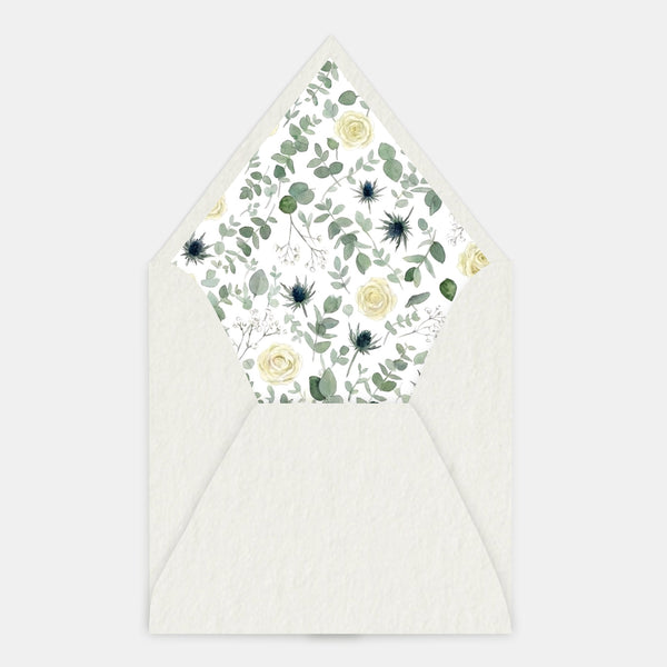 Doublure enveloppe carrée végétale - eucalyptus
