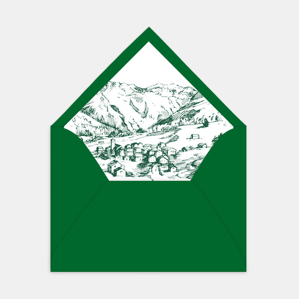 Doublure enveloppe gravure montagne