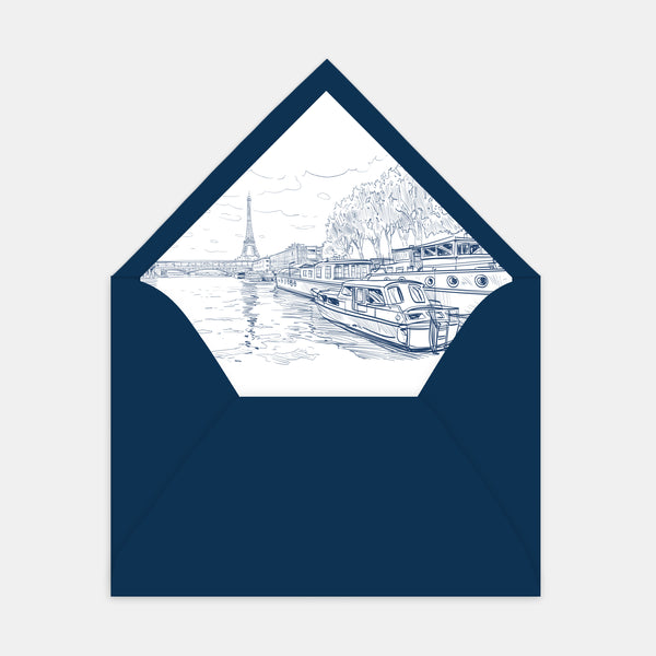 Doublure enveloppe gravure Paris