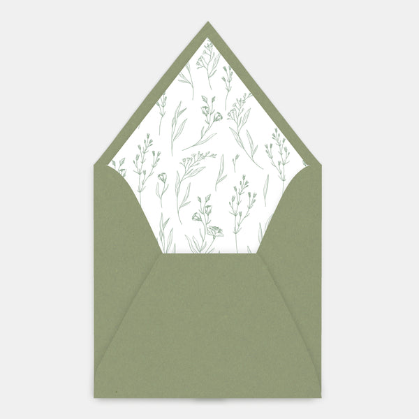 Doublure enveloppe carrée champêtre classique