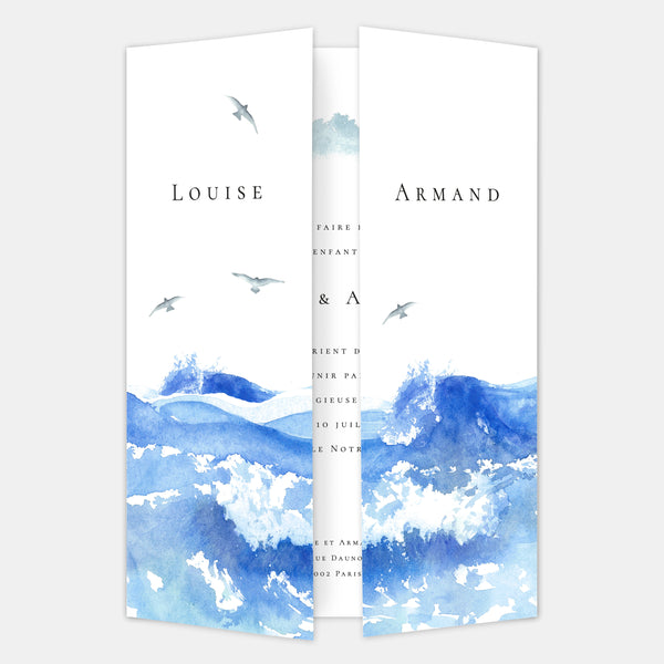 Faire-part de mariage mer aquarelle