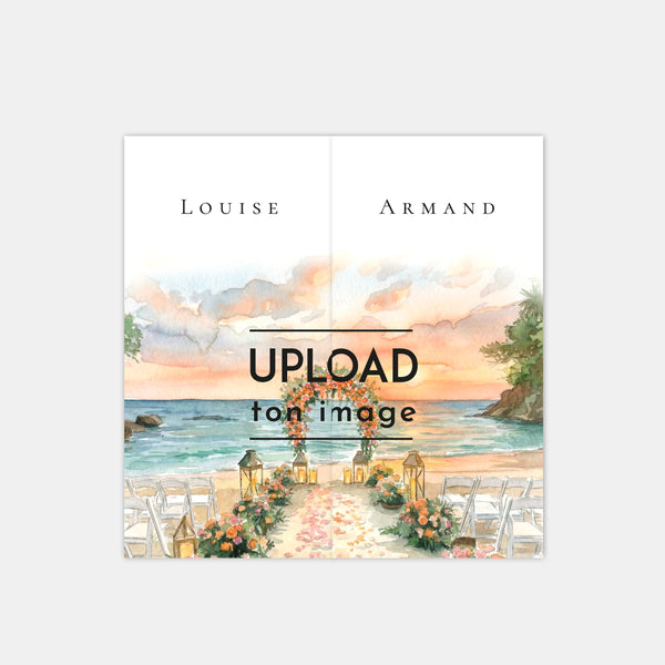 Hochzeitseinladung im Aquarell-Triptychon