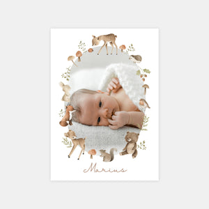 Faire-part de naissance forêt d’automne
