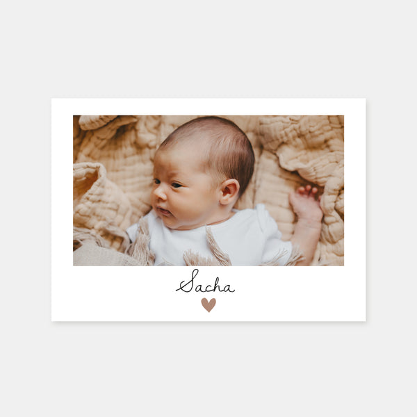 Little heart birth announcement