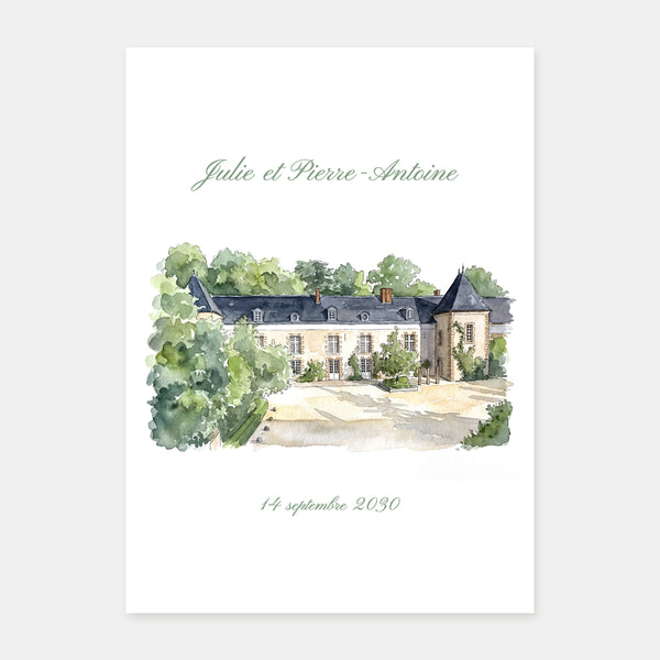 Hochzeitskarte Gutshof Quincampoix