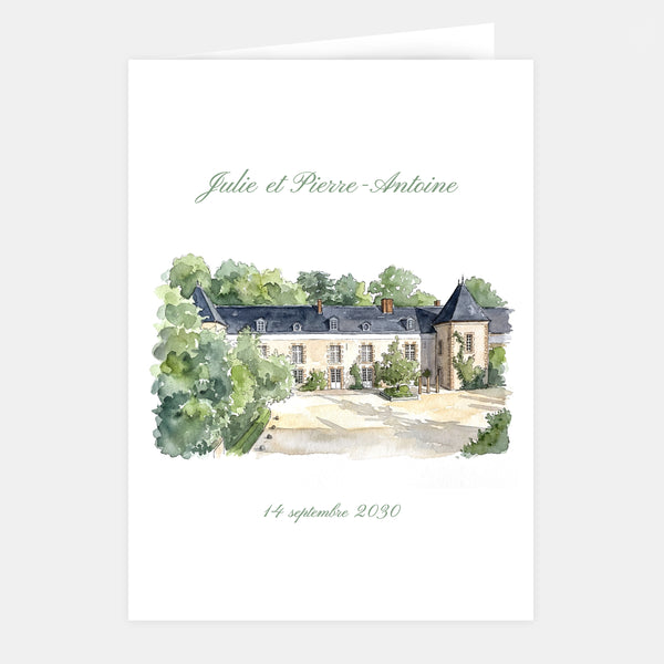 Hochzeitskarte Gutshof Quincampoix