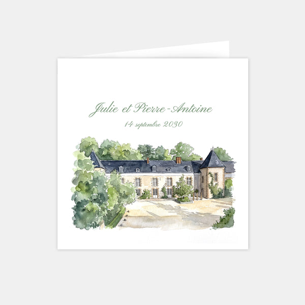 Hochzeitskarte Gutshof Quincampoix