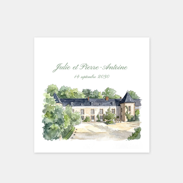Hochzeitskarte Gutshof Quincampoix