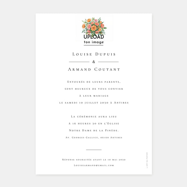 Faire-part de mariage aquarelle